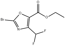 5-Oxazolecarboxylic acid, 2-bromo-4-(difluoromethyl)-, ethyl ester Struktur
