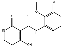 3-Pyridinecarbothioamide, N-(3-chloro-2-methoxyphenyl)-1,2,5,6-tetrahydro-4-hydroxy-2-oxo-,2311903-55-4,结构式