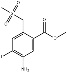 methyl 5-amino-4-iodo-2-((methylsulfonyl)methyl)benzoate Struktur