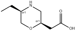 2-Morpholineaceticacid,5-ethyl-,(2R,5R)-rel- Struktur
