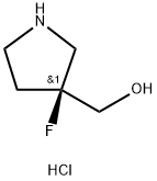 3-Pyrrolidinemethanol, 3-fluoro-, hydrochloride (1:1), (3S)- 化学構造式