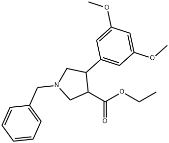 Trans-ethyl-1-benzyl-4-(3，5-dimethoxyphenyl)pyrrolidine-3-carboxylate, 2327127-52-4, 结构式