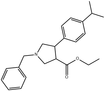 ethyl trans-1-benzyl-4-(4-isopropylphenyl)pyrrolidine-3-carboxylate, 2327127-53-5, 结构式