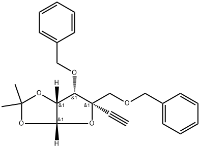 (3aR,5R,6S,6aR)-6-(benzyloxy)-5-((benzyloxy)methyl)-5-ethynyl-2,2-dimethyltetrahydrofuro[2,3-d][1,3]dioxole Struktur