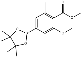 2-甲氧基-6-甲基-4-(4,4,5,5-四甲基-1,3,2-二氧硼烷-2-基)苯甲酸甲酯, 2340391-64-0, 结构式