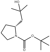 1-Pyrrolidinecarboxylic acid, 2-(2-hydroxy-2-methylpropyl)-, 1,1-dimethylethyl e… 结构式