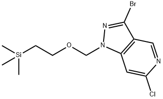 1H-Pyrazolo[4,3-c]pyridine, 3-bromo-6-chloro-1-[[2-(trimethylsilyl)ethoxy]methyl]-, 2348512-74-1, 结构式