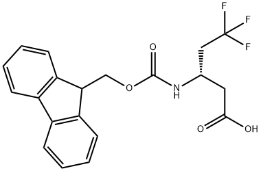 Pentanoic acid, 3-[[(9H-fluoren-9-ylmethoxy)carbonyl]amino]-5,5,5-trifluoro-, (3S)- 化学構造式