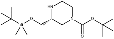 1-Piperazinecarboxylic acid, 3-[[[(1,1-dimethylethyl)dimethylsilyl]oxy]methyl]-, 1,1-dimethylethyl ester, (3R)- Structure