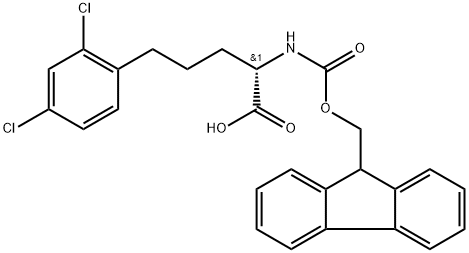 (S)-Fmoc-2-Amino-5-(2,4-dichlorophenyl)pentanoic acid 化学構造式