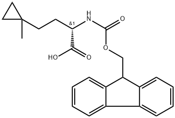 (2S)-2-({[(9H-fluoren-9-yl)methoxy]carbonyl}amino)-4-(1-methylcyclopropyl)butanoic acid Struktur