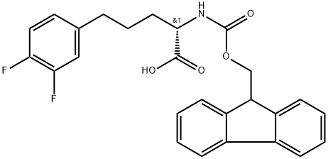 FMOC-2-氨基-5-苯基(3,4-二氟)-L-戊酸 结构式