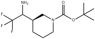 1-Piperidinecarboxylic acid, 3-(1-amino-2,2,2-trifluoroethyl)-, 1,1-dimethylethy… Structure
