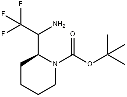 1-Piperidinecarboxylic acid, 2-(1-amino-2,2,2-trifluoroethyl)-, 1,1-dimethylethy… Structure