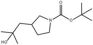 1-Pyrrolidinecarboxylic acid, 3-(2-hydroxy-2-methylpropyl)-, 1,1-dimethylethyl e… 结构式