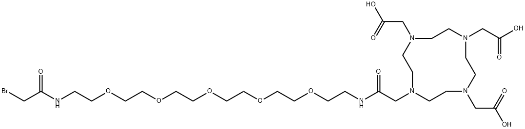 Bromoacetamido-PEG5-DOTA Struktur