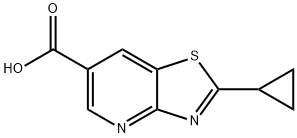 Thiazolo[4,5-b]pyridine-6-carboxylic acid, 2-cyclopropyl- Structure