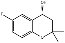 2H-1-Benzopyran-4-ol, 6-fluoro-3,4-dihydro-2,2-dimethyl-, (4R)- Struktur