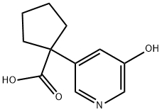 Cyclopentanecarboxylic acid, 1-(5-hydroxy-3-pyridinyl)- Structure