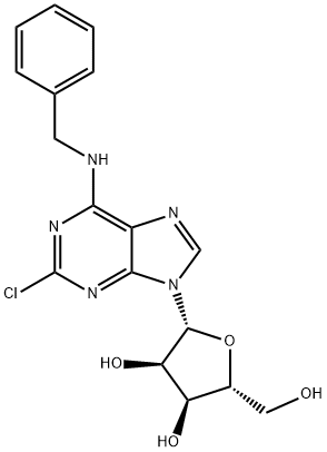 2’-Chloro-N6-benzyl adenosine 化学構造式