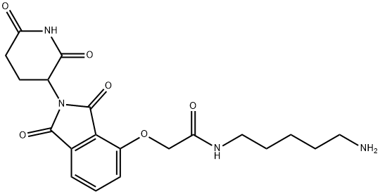 Acetamide, N-(5-aminopentyl)-2-[[2-(2,6-dioxo-3-piperidinyl)-2,3-dihydro-1,3-dioxo-1H-isoindol-4-yl]oxy]- Struktur