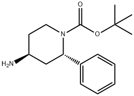 1-Piperidinecarboxylic acid, 4-amino-2-phenyl-, 1,1-dimethylethyl ester, (2S,4S)- 结构式