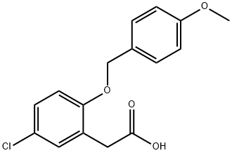 Benzeneacetic acid, 5-chloro-2-[(4-methoxyphenyl)methoxy]- Structure
