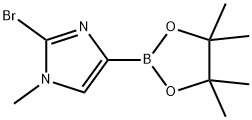 1H-Imidazole, 2-bromo-1-methyl-4-(4,4,5,5-tetramethyl-1,3,2-dioxaborolan-2-yl)- Structure