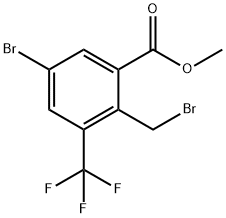 Benzoic acid, 5-bromo-2-(bromomethyl)-3-(trifluoromethyl)-, methyl ester Struktur