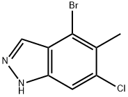 1H-Indazole, 4-bromo-6-chloro-5-methyl- 化学構造式