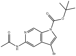 tert-butyl 5-acetamido-3-bromo-pyrrolo[2,3-c]pyridine-1-carboxylate Struktur