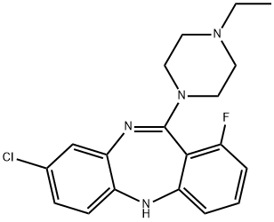 5H-Dibenzo[b,e][1,4]diazepine, 8-chloro-11-(4-ethyl-1-piperazinyl)-1-fluoro- Structure