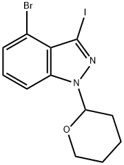 4-Bromo-6-chloro-5-methyl-1-(tetrahydro-pyran-2-yl)-1H-indazole Structure
