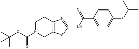 tert-butyl 2-(4-isopropoxybenzamido)-6,7-dihydrothiazolo[5,4-c]pyridine-5(4H)-carboxylate 化学構造式