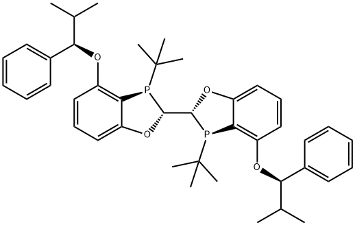 (2R,2'R,3R,3'R)-3,3'-di-tert-butyl-4,4'-bis((R)-2-methyl-1-phenylpropoxy)-2,2',3,3'-tetrahydro-2,2'-bibenzo[d][1,3]oxaphosphole Structure