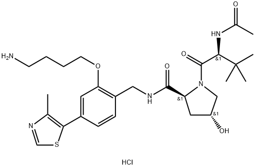 (S,R,S)-AHPC-PHENOL-C4-NH2 (DIHYDROCHLORIDE), 2376990-26-8, 结构式