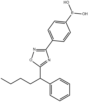 4-[5-(1-Phenylpentyl)-1,2,4-oxadiazol-3-yl]phenylboronic acid Struktur