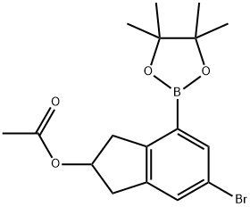 2-Acetoxy-5-bromoindane-7-boronic acid pinacol ester,2377587-33-0,结构式