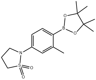 2-(3-甲基-4-(4,4,5,5-四甲基-1,3,2-二氧硼杂环戊烷-2-基)苯基)异噻唑1,1-二氧化物, 2377587-34-1, 结构式