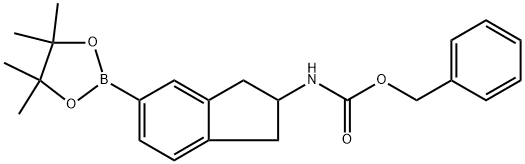 Benzyl N-[5-(tetramethyl-1,3,2-dioxaborolan-2-yl)-2,3-dihydro-1H-inden-2-yl]carbamate Struktur