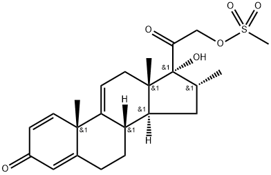 (16α)-17-Hydroxy-16-methyl-21-[(methylsulfonyl)oxy]pregna-1,4,9(11)-triene-3,20-dione Structure