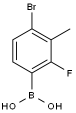 4-Bromo-2-fluoro-3-methylphenylboronic acid 化学構造式