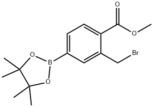 Methyl 2-(bromomethyl)-4-(tetramethyl-1,3,2-dioxaborolan-2-yl)benzoate Struktur