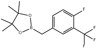 4-Fluoro-3-(trifluoromethyl)benzylboronic acid pinacol ester 化学構造式