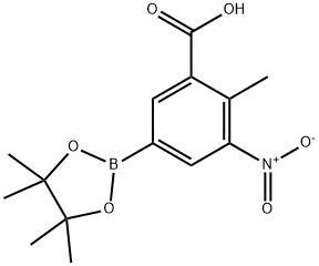 2-Methyl-3-nitro-5-(tetramethyl-1,3,2-dioxaborolan-2-yl)benzoic acid Structure