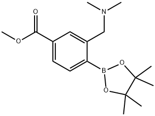 3-((二甲氨基)甲基)-4-(4,4,5,5-四甲基-1,3,2-二氧硼烷-2-基)苯甲酸甲酯 结构式