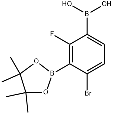 3-Borono-6-bromo-2-fluorophenylboronic acid pinacol ester Structure