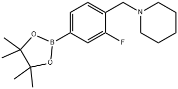 1-(2-氟-4-(4,4,5,5-四甲基-1,3,2-二氧硼杂环戊烷-2-基)苯基)哌啶,2377608-45-0,结构式