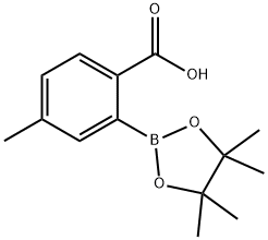 4-Methyl-2-(tetramethyl-1,3,2-dioxaborolan-2-yl)benzoic acid 化学構造式