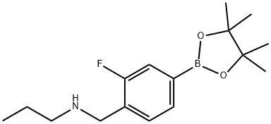 N-(2-氟-4-(4,4,5,5-四甲基-1,3,2-二氧硼杂环戊烷-2-基)苯基)丙-1-胺, 2377609-37-3, 结构式